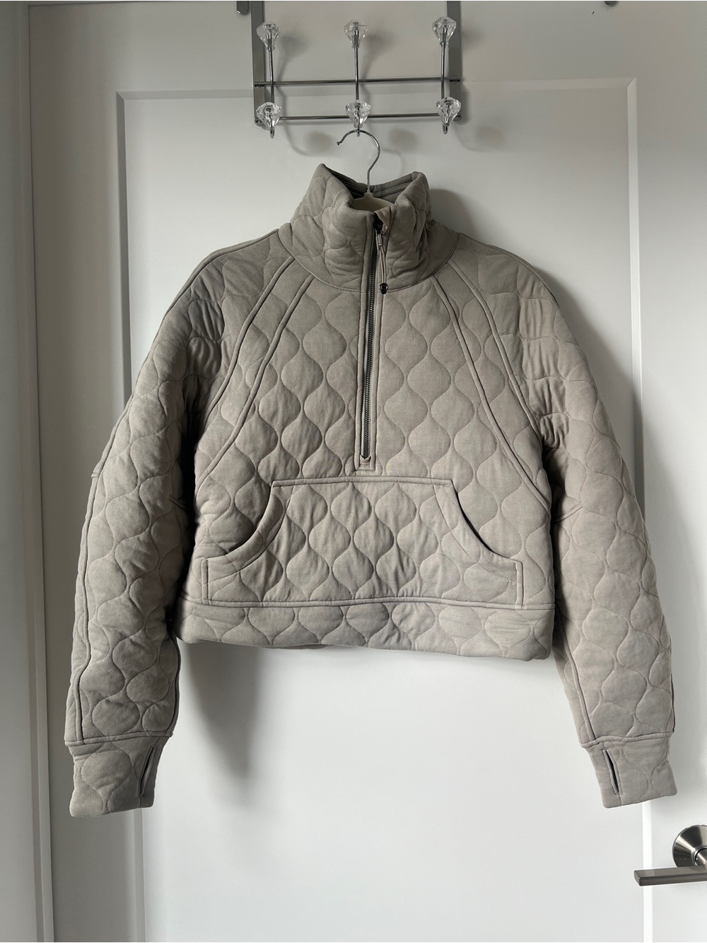 lululemon athletica Quilted Half-Zip Pullover Jacket — Light Gray